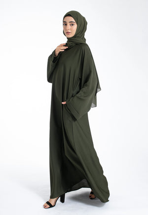 Green Abaya With Pockets