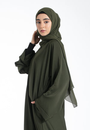 Green Abaya With Pockets