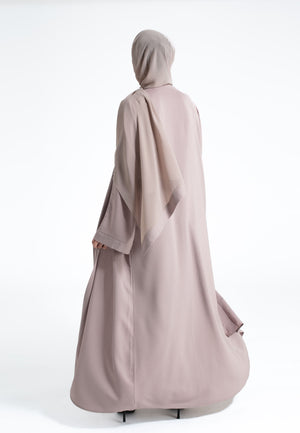 Pastel Mink Open Abaya