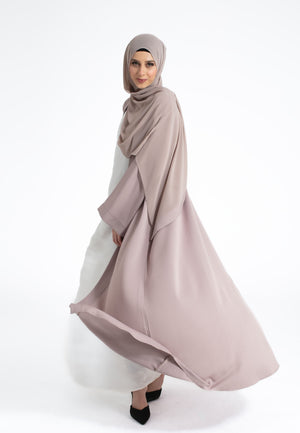 Pastel Mink Open Abaya