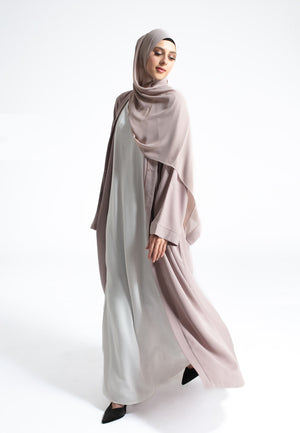 Pastel Mink Open Abaya