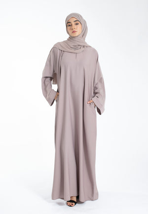 Pastel Mink Pocket Abaya