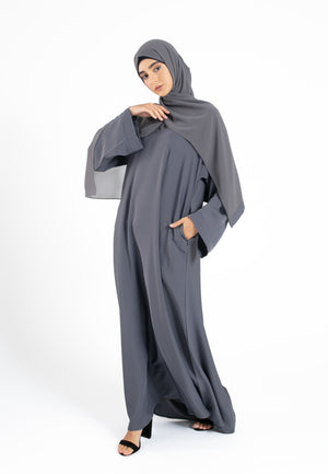 Wide-Sleeves-Grey-Pocket-Abaya