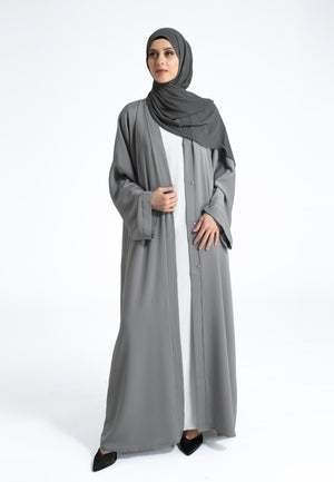 Grey Open Abaya