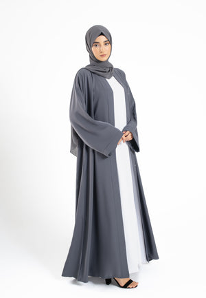 Grey Open Abaya