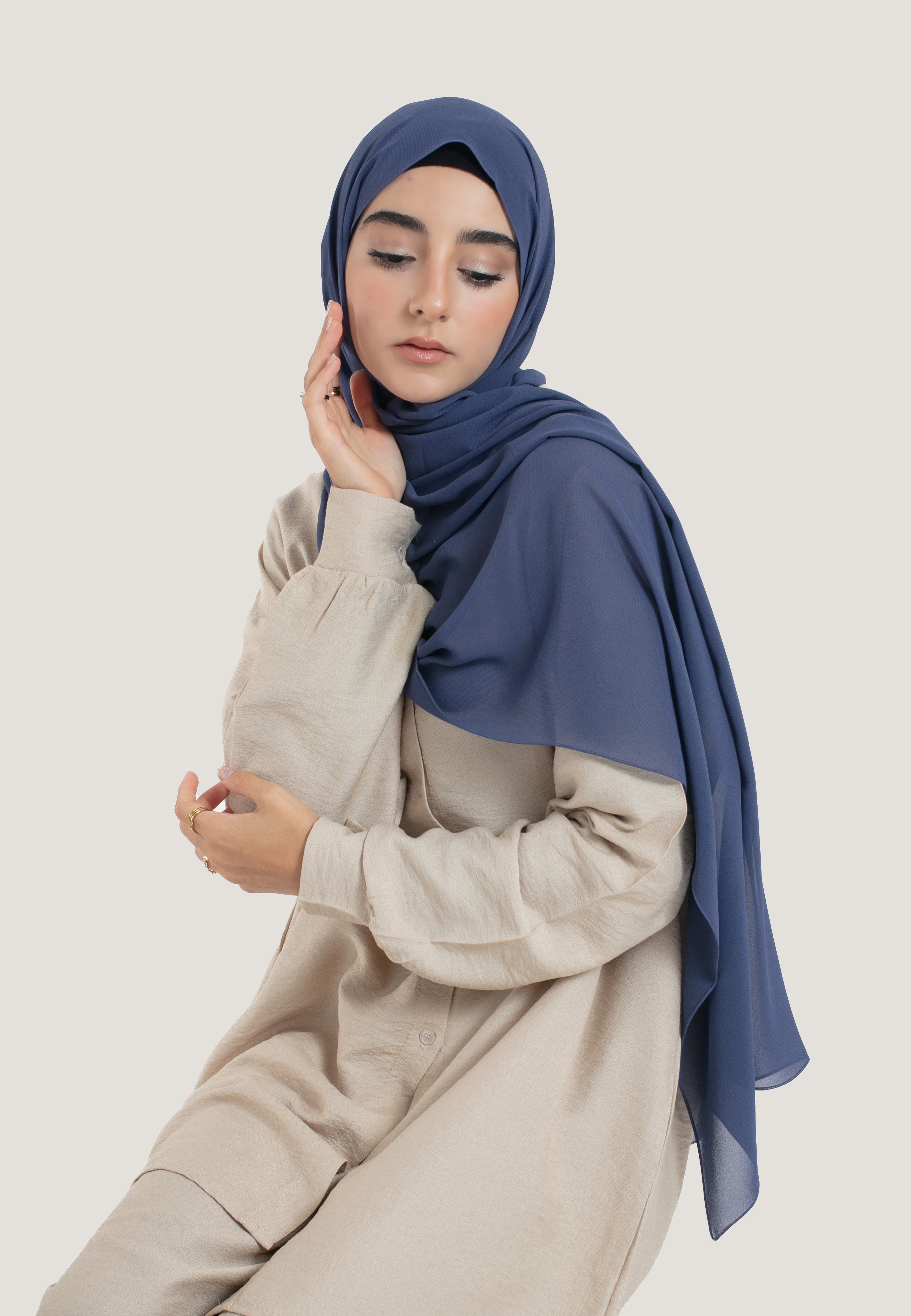 Periwinkle Crepe Chiffon Hijab