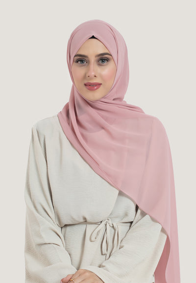 Pink Crepe Chiffon Hijab