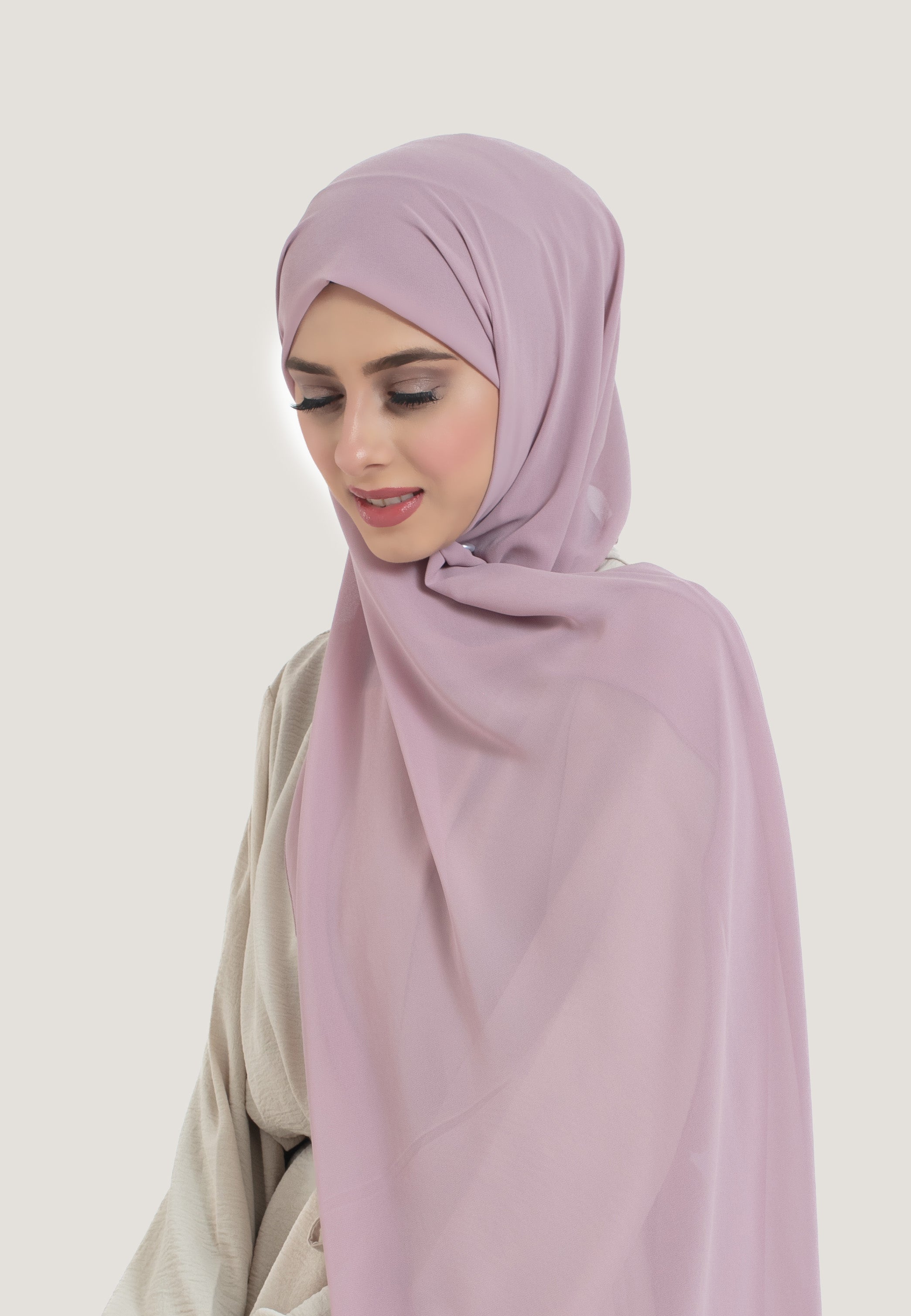 Pink Crepe Chiffon Hijab