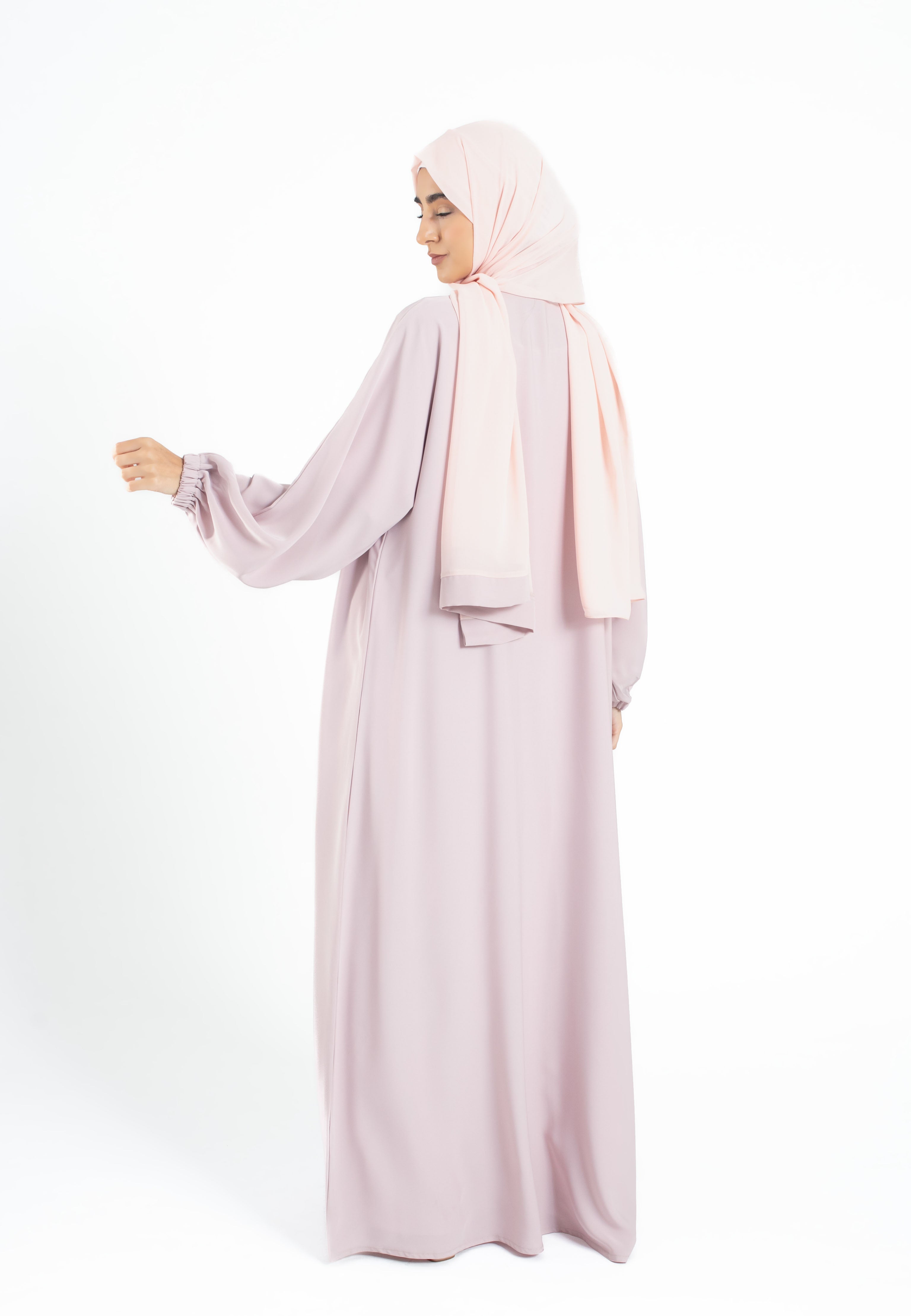 Soft Baby Pink Open Abaya