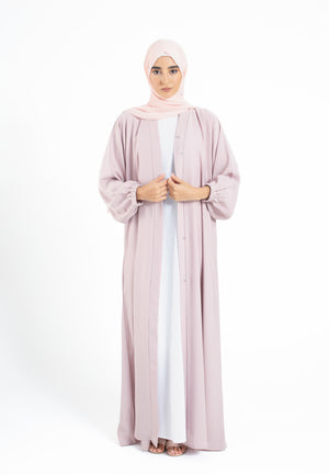 Plain Baby Pink Open Abaya