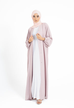 Baby Pink Plain Open Abaya Online