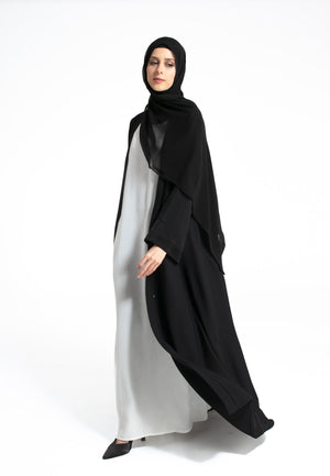 Nida Black Open Abaya