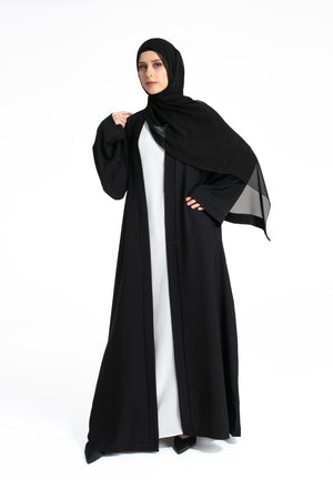 Black Open Abaya in Nida