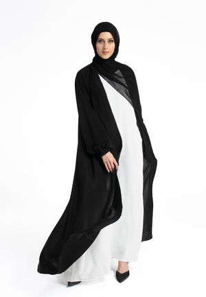 Cuffed Sleeves Black Abaya