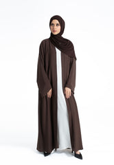 Plain Brown Open Abaya