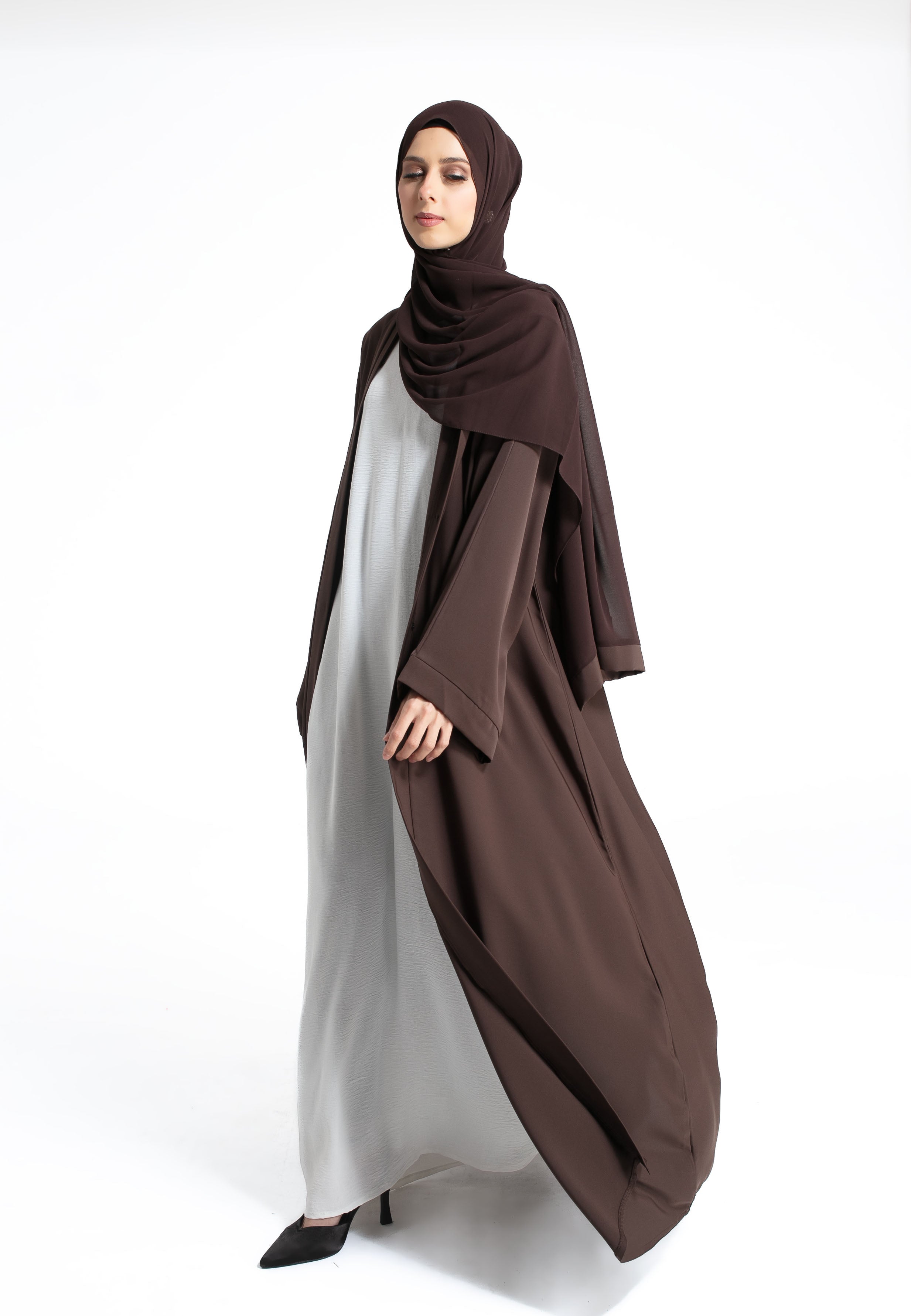 Brown Open Abaya