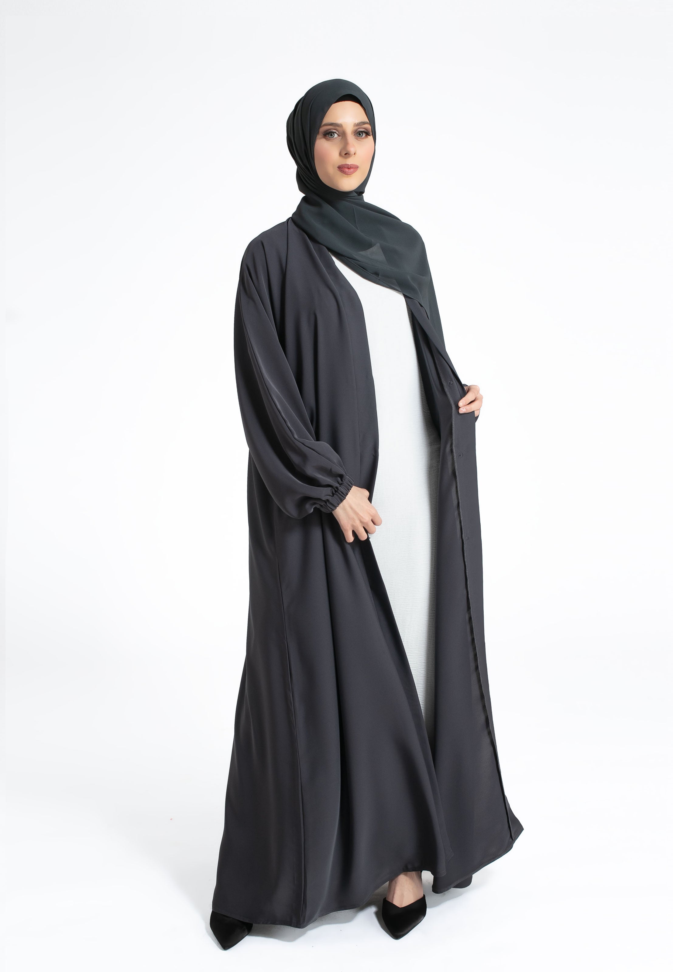 Plain Abaya Online - Grey