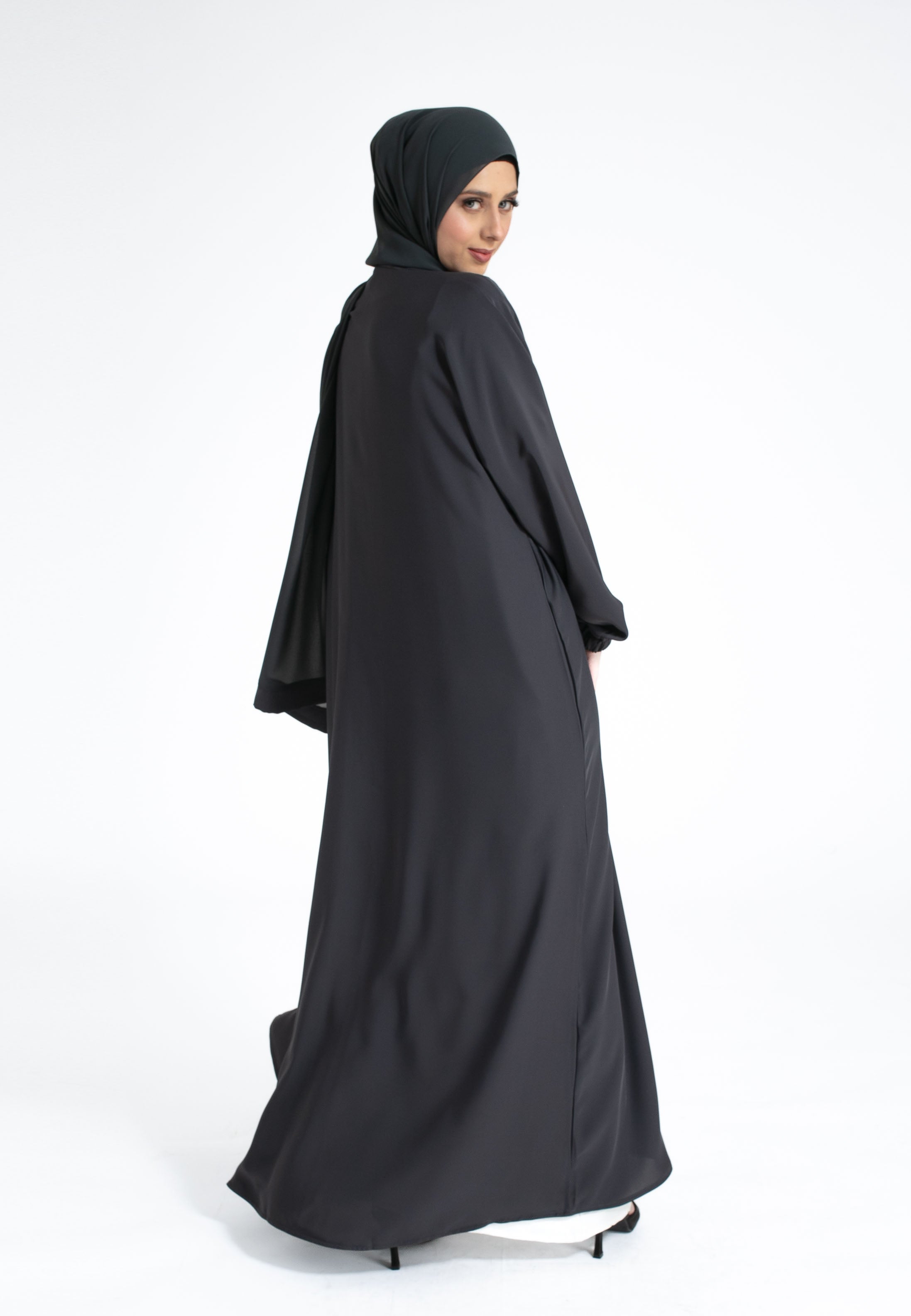 Grey Open Abaya - Abaya Lounge