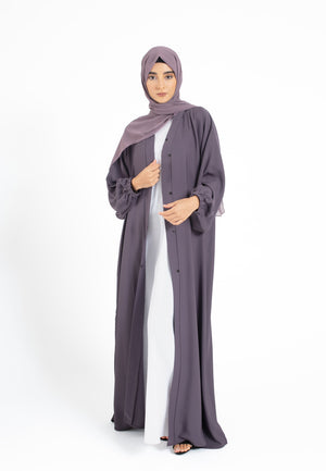 Plain Lilac Open Abaya