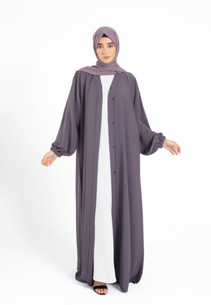 Deep Lilac Open Abaya