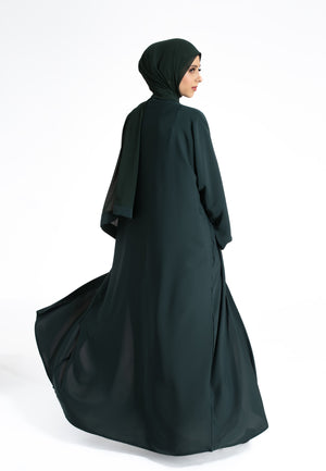 Forest Green Open Abaya Online