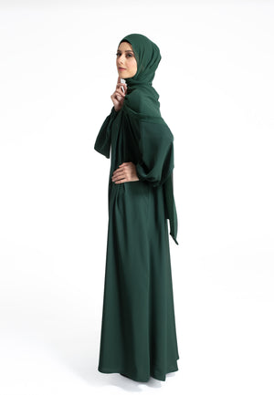 Plain Green Open Abaya