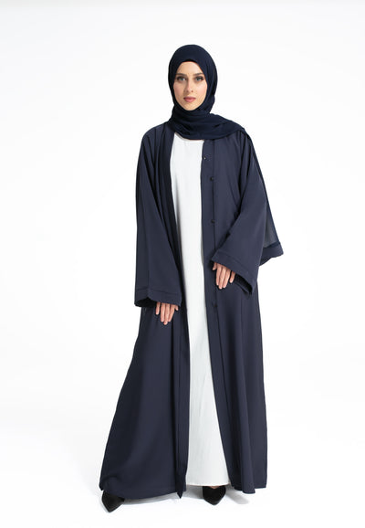 Plain Navy Open Abaya