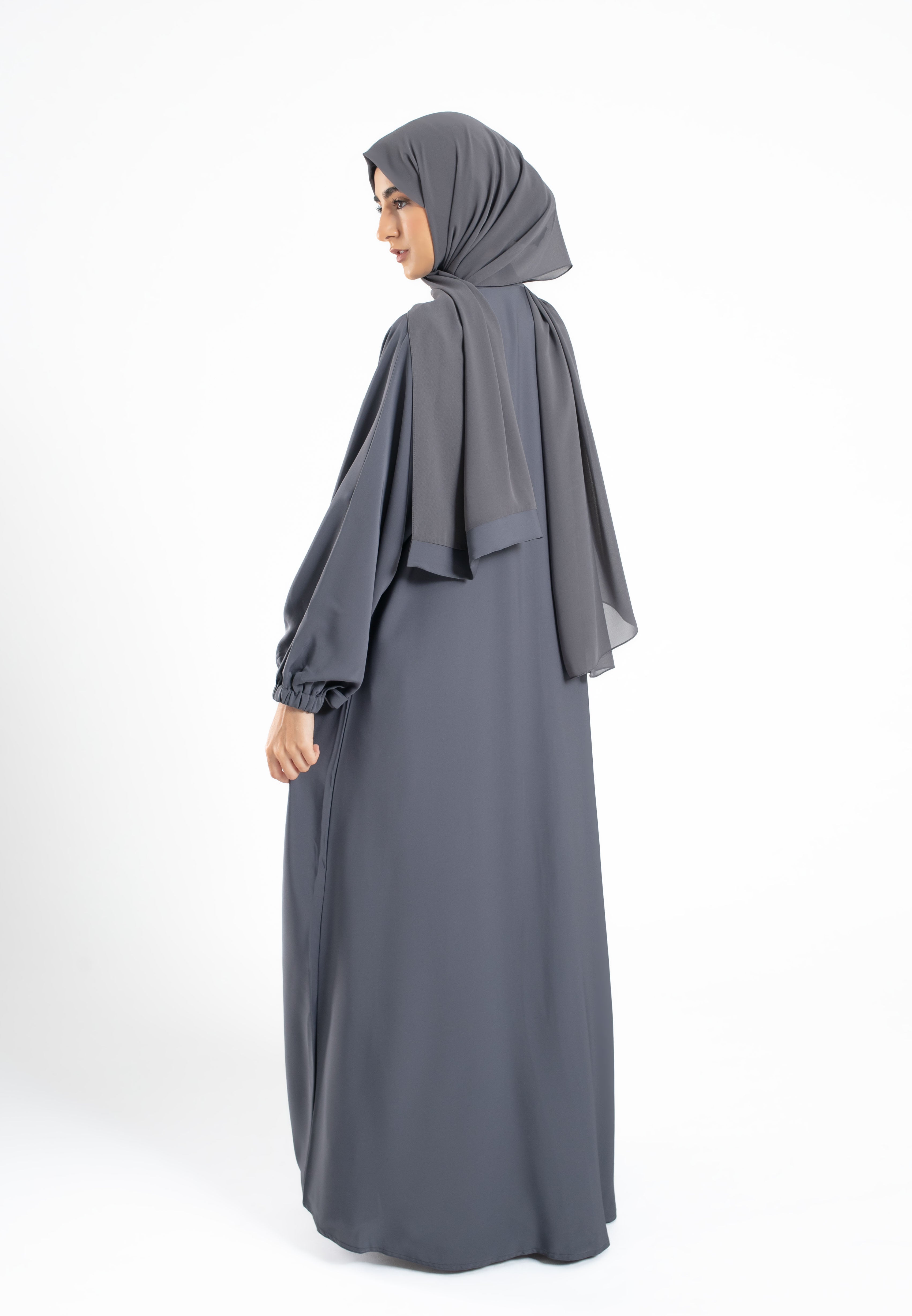 Grey Open Abaya