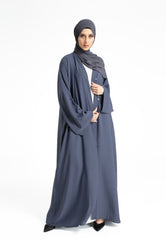 Slate Grey Open Abaya