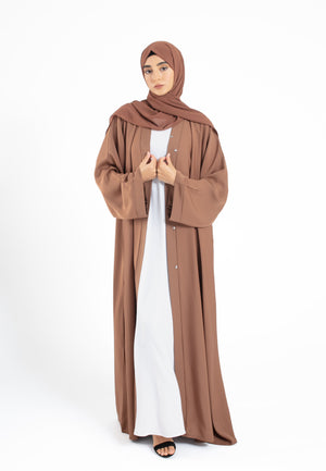 Toffee Plain Open Abaya