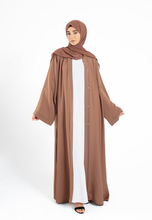 Plain Toffee Open Abaya