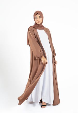 Toffee Cuff Open Abaya