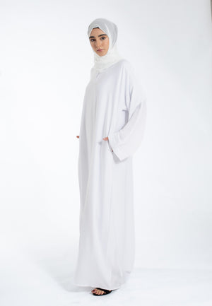 Pure White Pocket Abaya