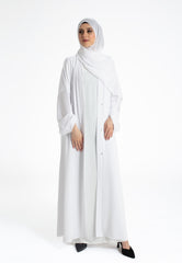 Pure White Open Abaya