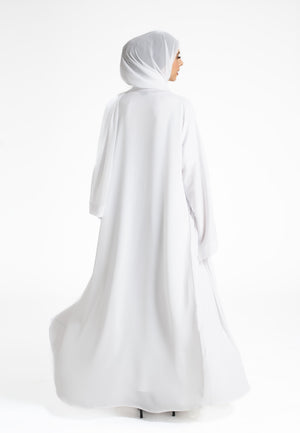 Pure White Open Abaya