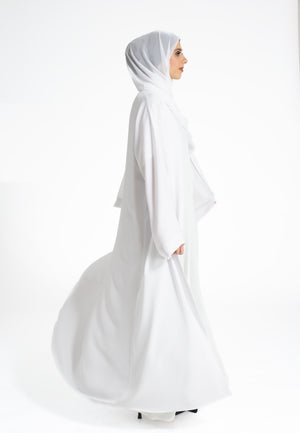 Pure White Open Abaya