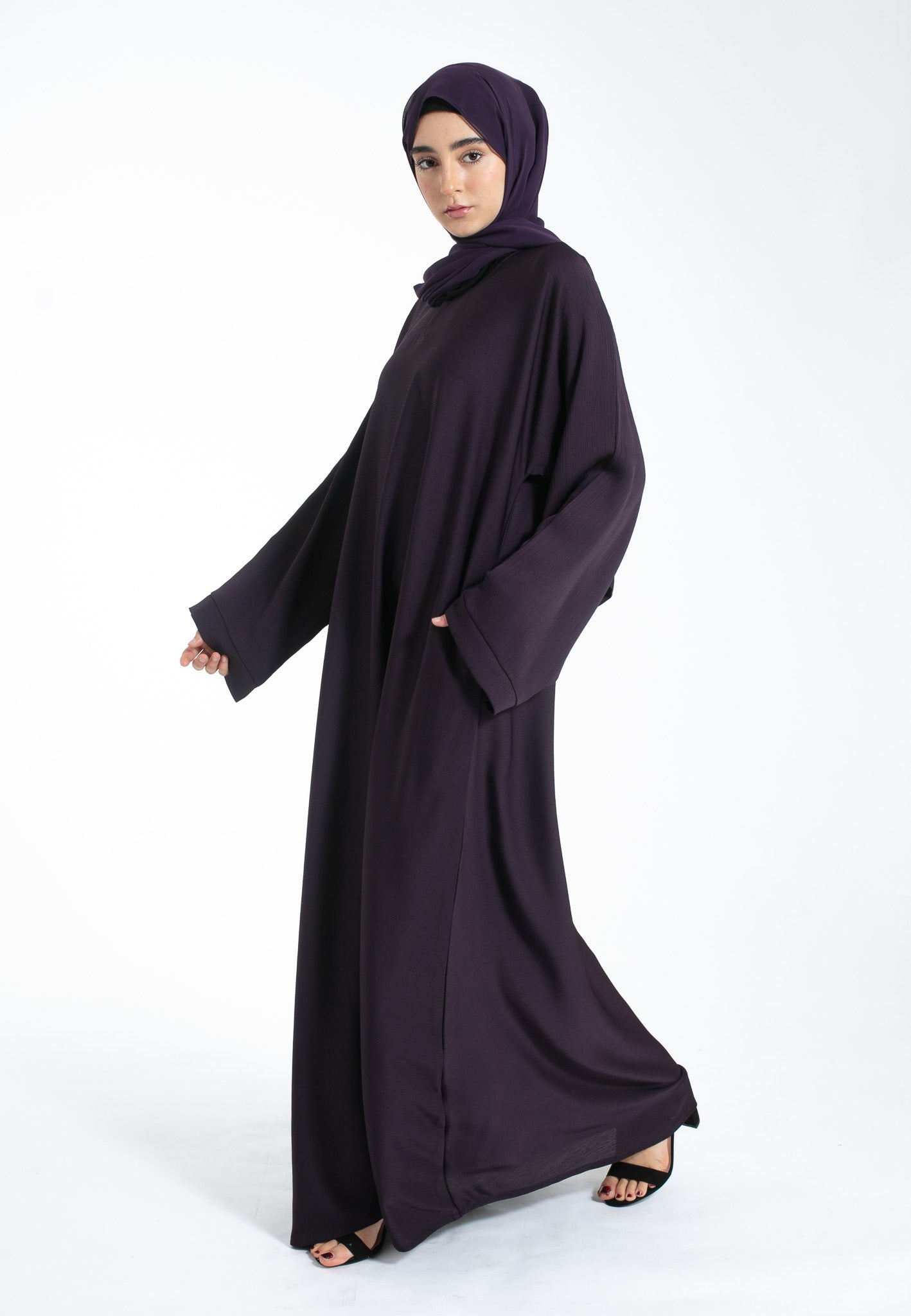 Purple Abaya With Pockets