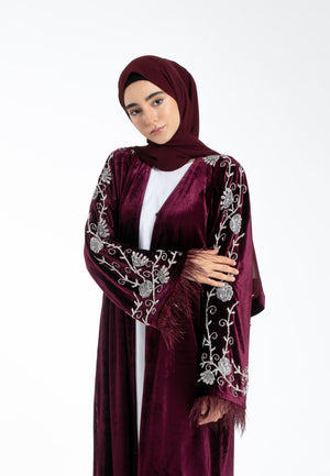 Luxury-Ruby-Velvet-Abaya