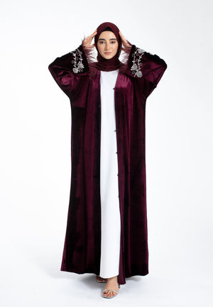 Luxury-Ruby-Velvet-Abaya