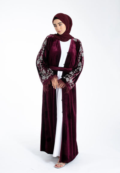 Luxury-Ruby-Velvet-Abaya