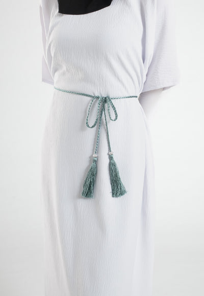 Sage-Green-Tassel-Belt