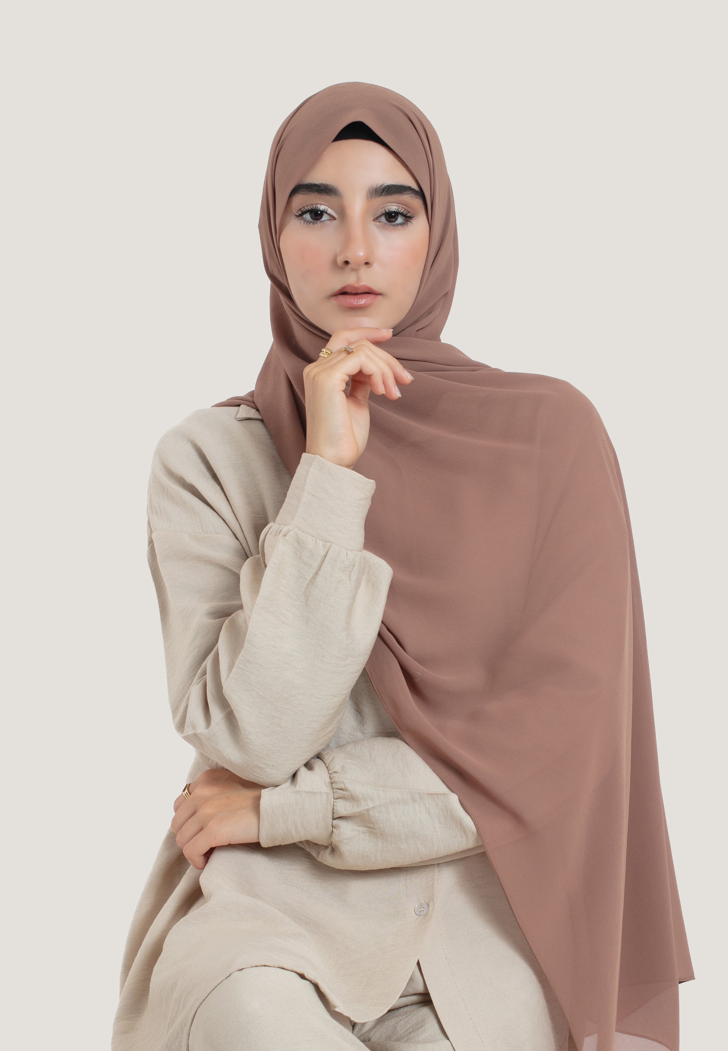 Sandalwood Crepe Chiffon Hijab