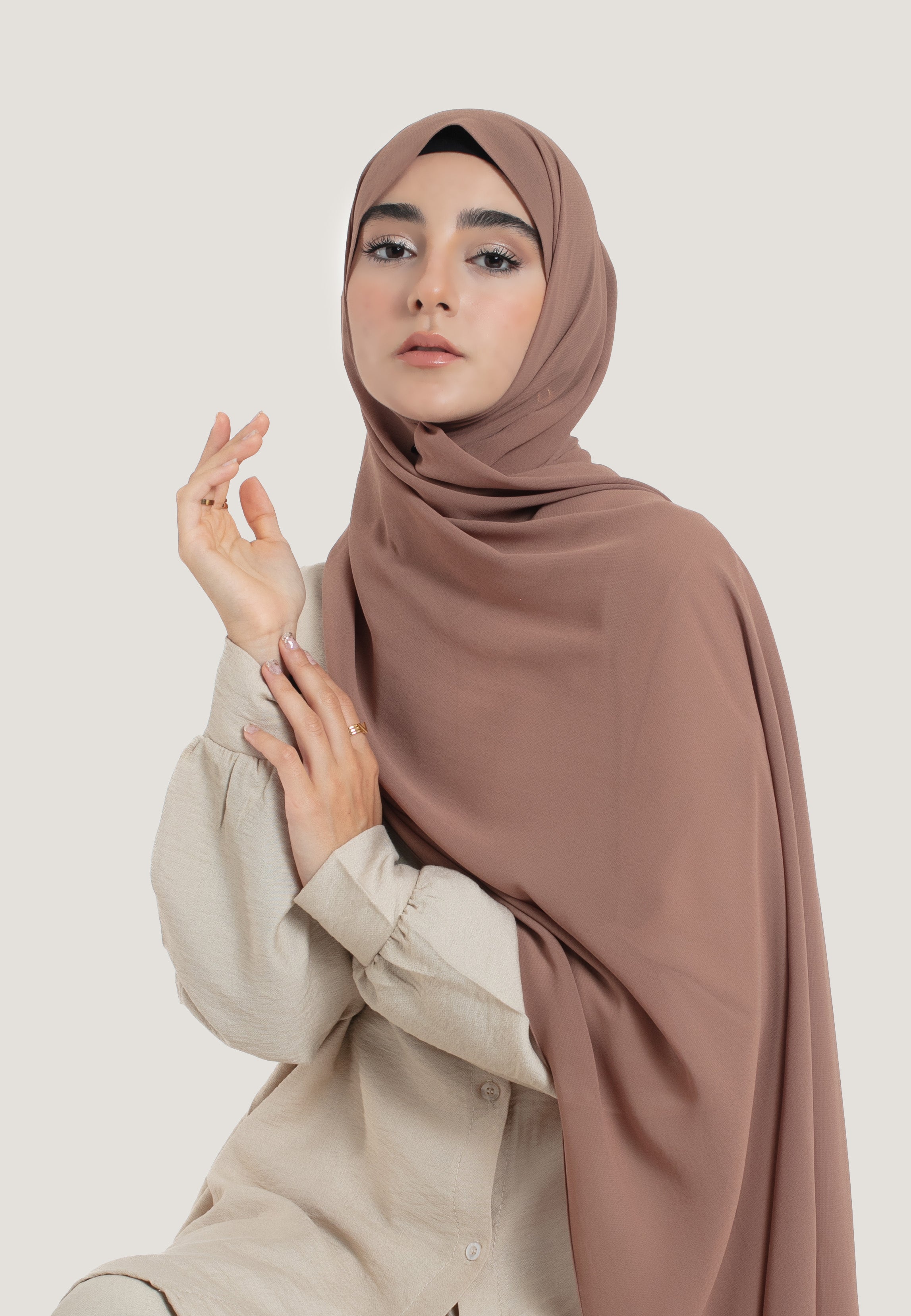 Sandalwood Crepe Chiffon Hijab