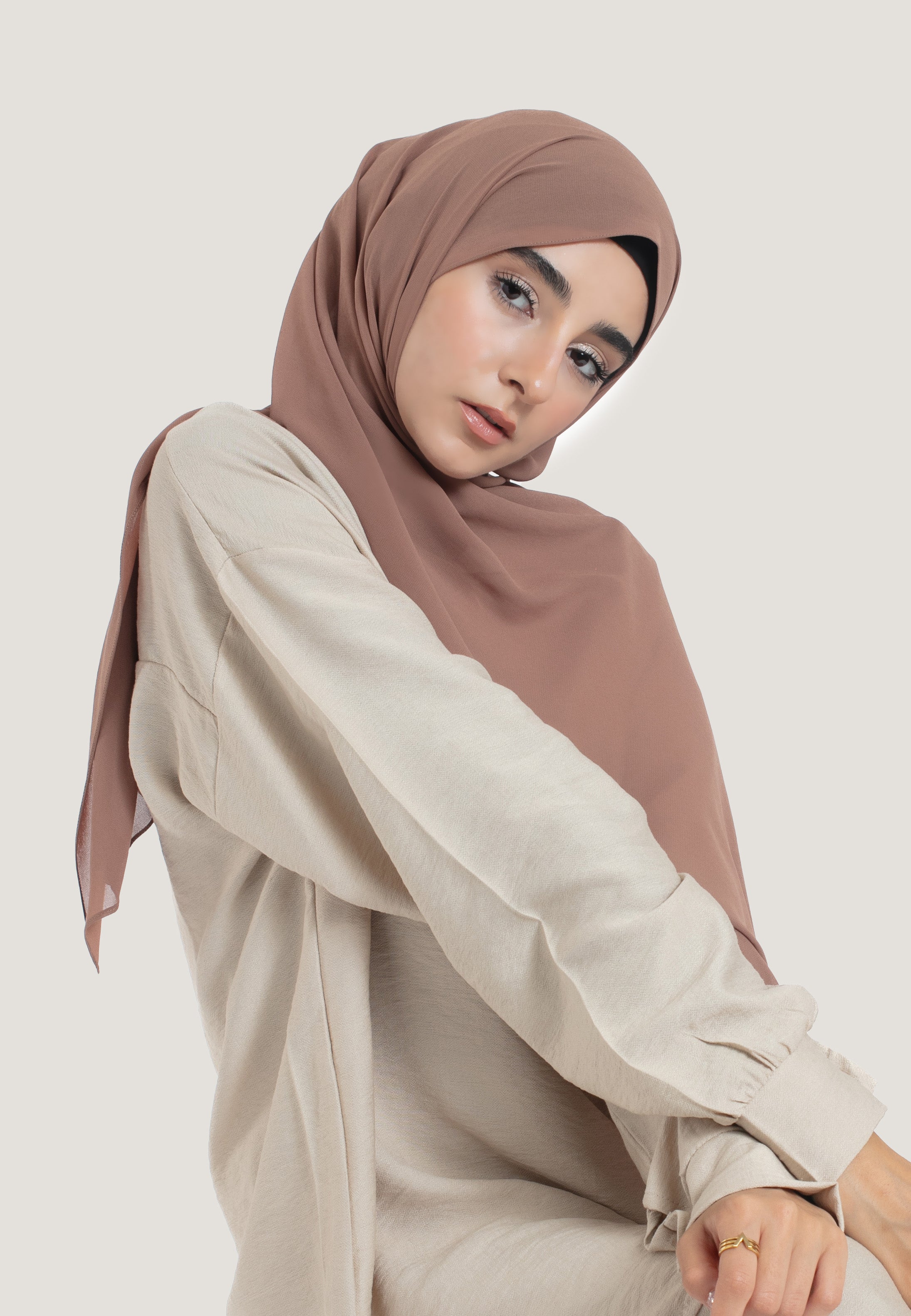 Sandalwood Crepe Chiffon Hijab