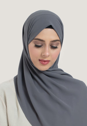 Grey Georgette Hijab