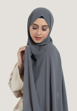 Grey Georgette Hijab