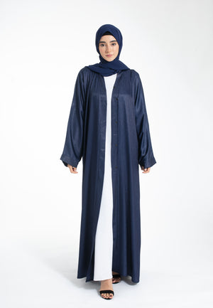 Plain Sapphire Navy Open Abaya