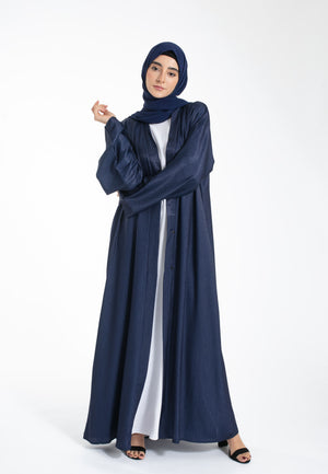 Sapphire Navy Shimmer Open Abaya