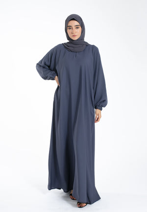 Grey Abaya with Pockets