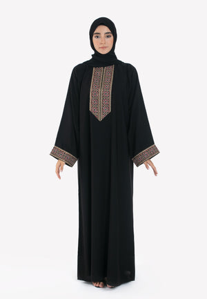 Tatreez Closed Abaya - Front